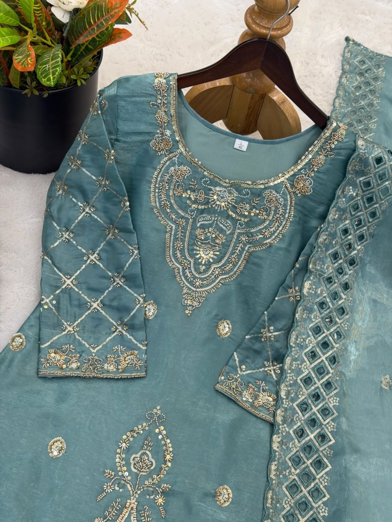 Sr 1727 Gmy Choo Silk With Embroidery Beads Work Sharara Suits